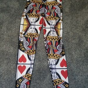 Black milk clothing queen of hearts leggings